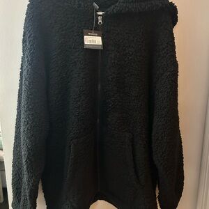 Eddie Bauer Black Full-Zip Sherpa Jacket